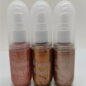 3-Piece Body Oil Set - Blushing, Bronzing, Glowing vanilla coconut and almond